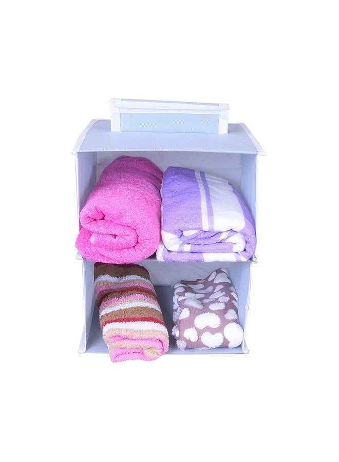 MBW Hanging Closet Organizer, Hanging Closet Organizer, Hanging Storage Shelves for Baby Room Cloth Hanging Shelves Collapsible, and Easy Mount (Pack of 1, 2 Shelves||Grey||) - Image 1
